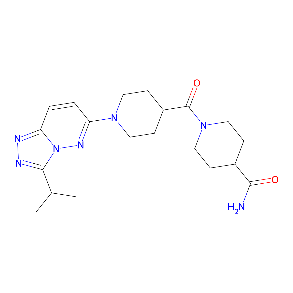 1-({1-[3-(Propan-2-yl)[1,2,4]triazolo[4,3-b]pyridazin-6-yl]piperidin-4-yl}carbonyl)piperidine-4-carboxamide molecular structure, CAS 1081138-41-1