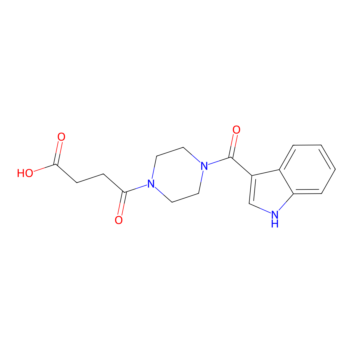 4-[4-(1H-indole-3-carbonyl)piperazin-1-yl]-4-oxobutanoic acid molecular structure, CAS 1081138-53-5