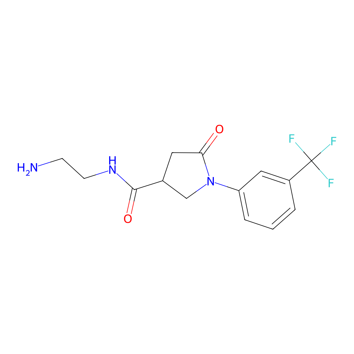 N-(2-aminoethyl)-5-oxo-1-[3-(trifluoromethyl)phenyl]pyrrolidine-3-carboxamide molecular structure, CAS 1081138-72-8
