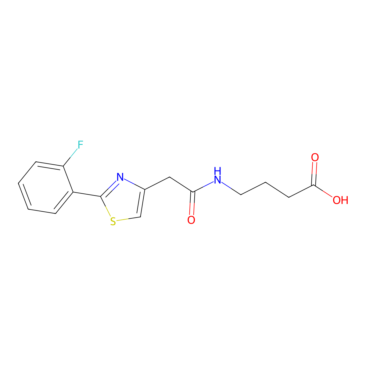 4-({[2-(2-Fluorophenyl)-1,3-thiazol-4-yl]acetyl}amino)butanoic acid molecular structure, CAS 1081138-74-0