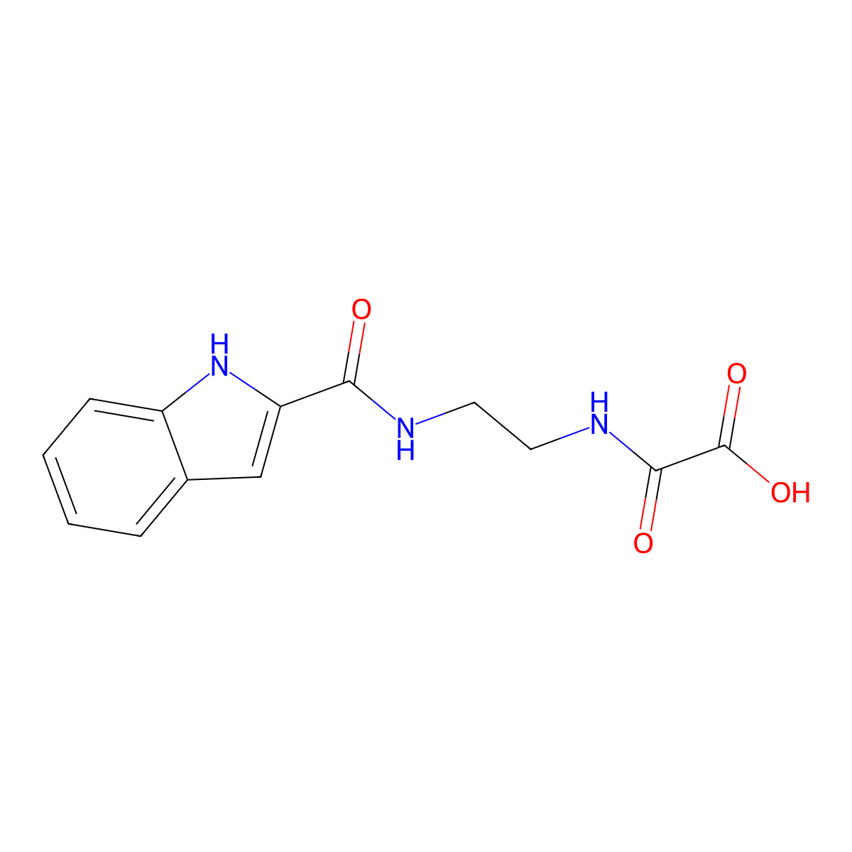({2-[(1H-indol-2-ylcarbonyl)amino]ethyl}amino)(oxo)acetic acid molecular structure, CAS 1081139-32-3
