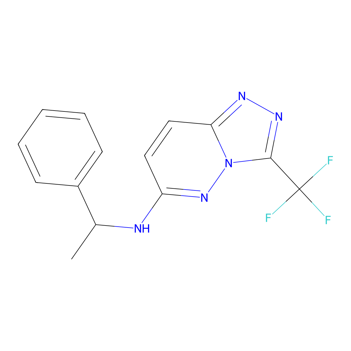 N-(1-phenylethyl)-3-(trifluoromethyl)-[1,2,4]triazolo[4,3-b]pyridazin-6-amine molecular structure, CAS 1081139-61-8
