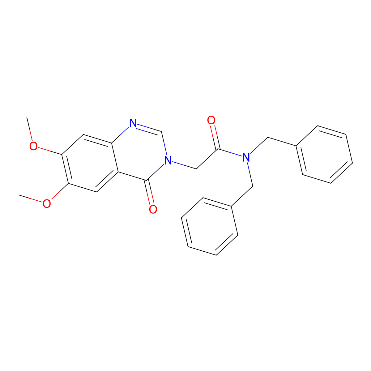 N,N-dibenzyl-2-(6,7-dimethoxy-4-oxoquinazolin-3(4H)-yl)acetamide molecular structure, CAS 1081140-61-5