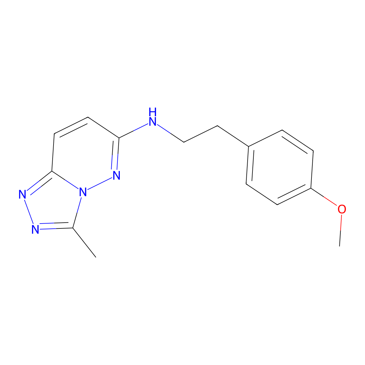 N-[2-(4-methoxyphenyl)ethyl]-3-methyl[1,2,4]triazolo[4,3-b]pyridazin-6-amine molecular structure, CAS 1081140-66-0