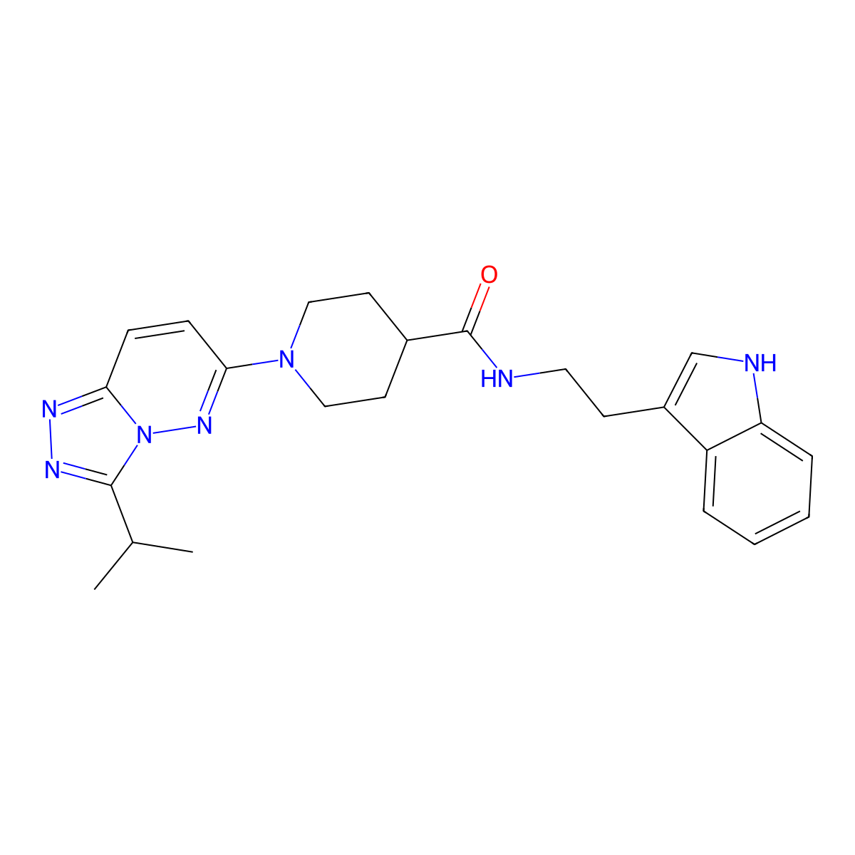 N-[2-(1H-indol-3-yl)ethyl]-1-[3-(propan-2-yl)[1,2,4]triazolo[4,3-b]pyridazin-6-yl]piperidine-4-carboxamide molecular structure, CAS 1081140-71-7