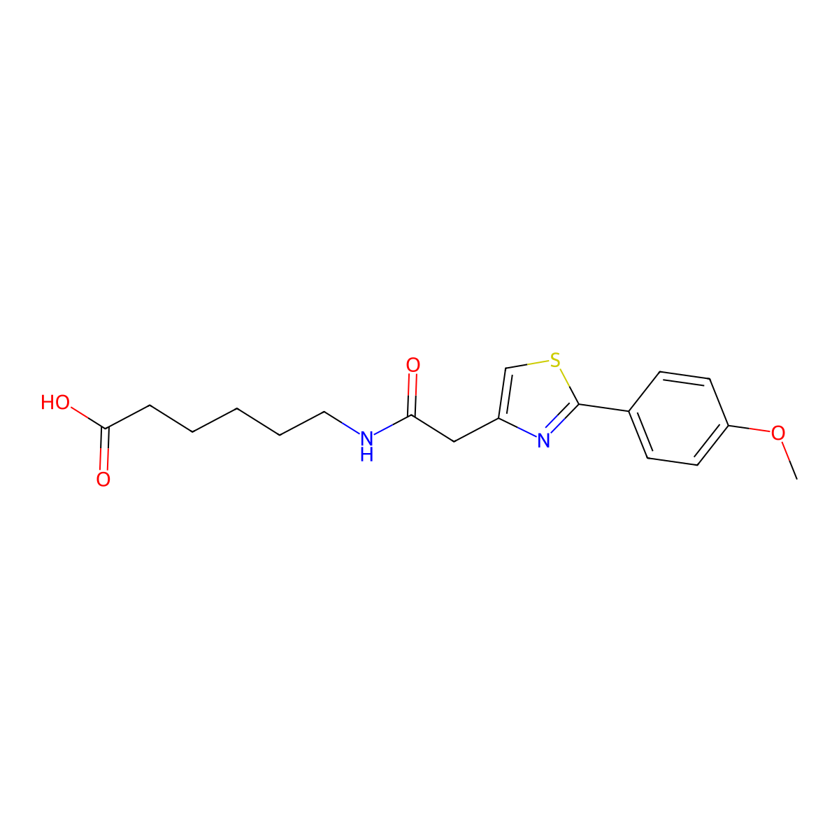 6-({[2-(4-Methoxyphenyl)-1,3-thiazol-4-yl]acetyl}amino)hexanoic acid molecular structure, CAS 1081140-74-0