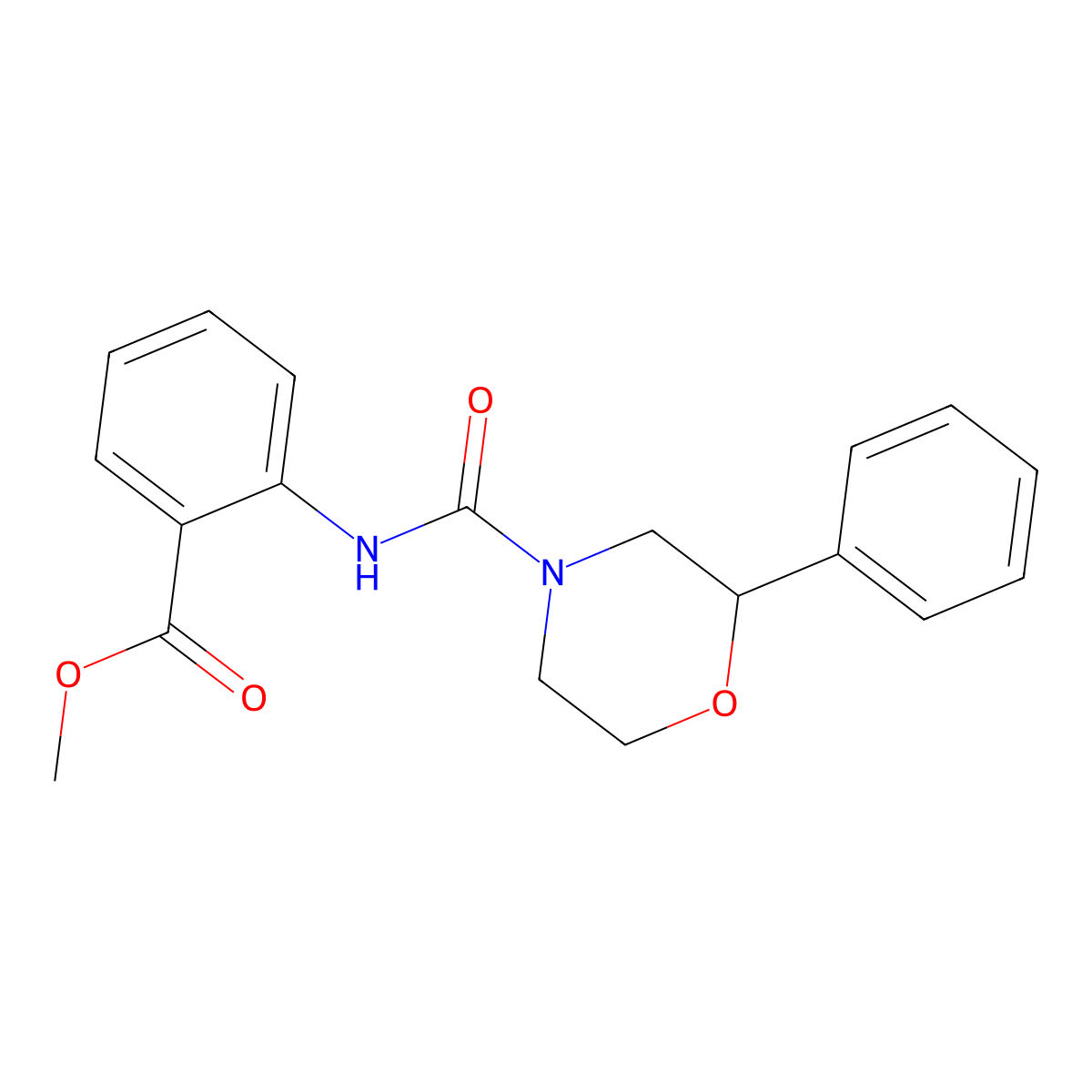 Methyl 2-{[(2-phenylmorpholin-4-yl)carbonyl]amino}benzoate molecular structure, CAS 1081140-85-3