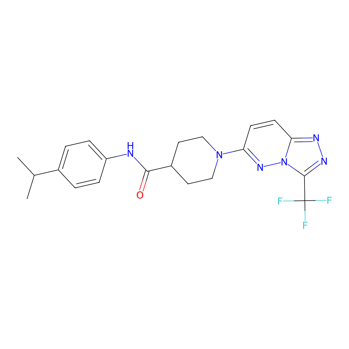 N-[4-(propan-2-yl)phenyl]-1-[3-(trifluoromethyl)[1,2,4]triazolo[4,3-b]pyridazin-6-yl]piperidine-4-carboxamide molecular structure, CAS 1081141-13-0
