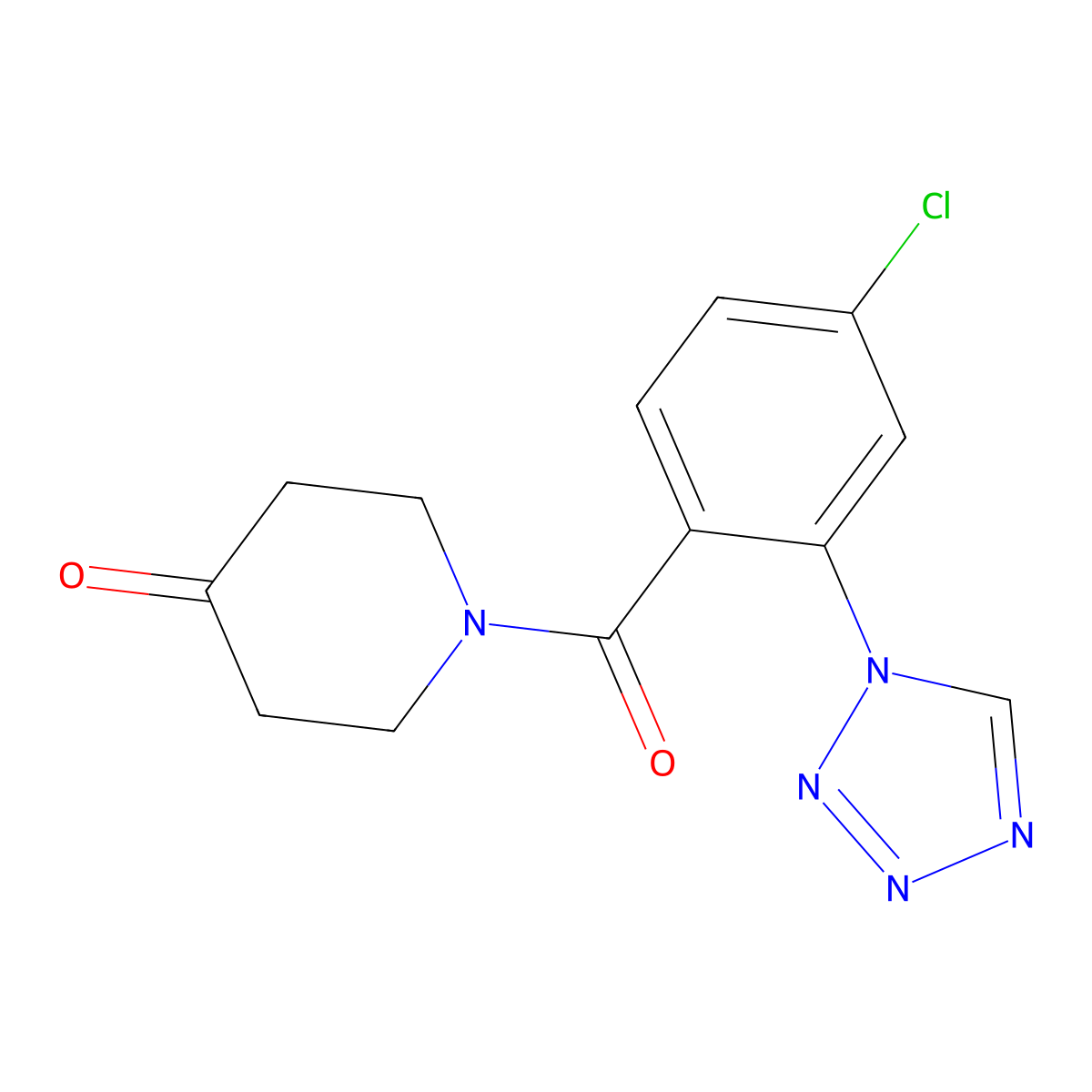 1-{[4-chloro-2-(1H-tetrazol-1-yl)phenyl]carbonyl}piperidin-4-one molecular structure, CAS 1081141-31-2