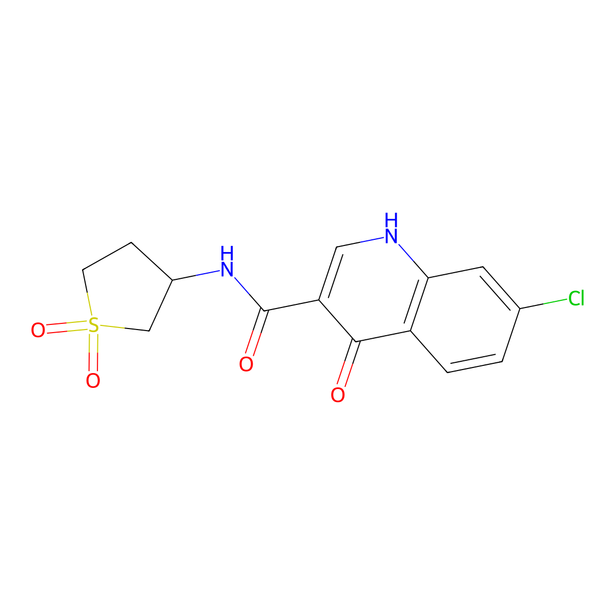 7-chloro-N-(1,1-dioxidotetrahydrothiophen-3-yl)-4-hydroxyquinoline-3-carboxamide molecular structure, CAS 1081141-45-8