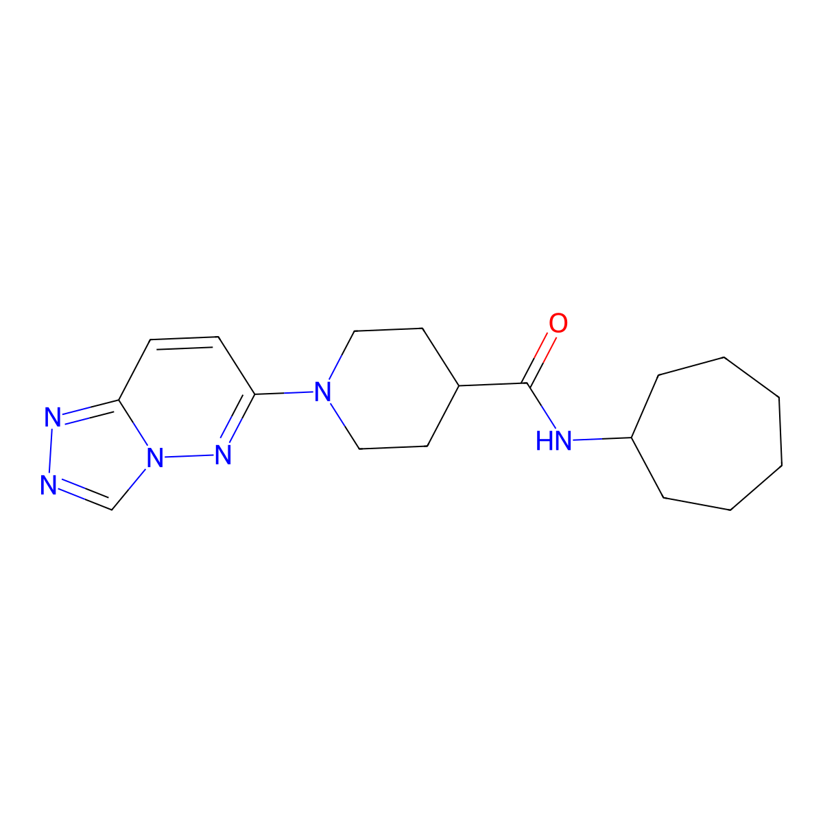 N-cycloheptyl-1-([1,2,4]triazolo[4,3-b]pyridazin-6-yl)piperidine-4-carboxamide molecular structure, CAS 1081141-63-0