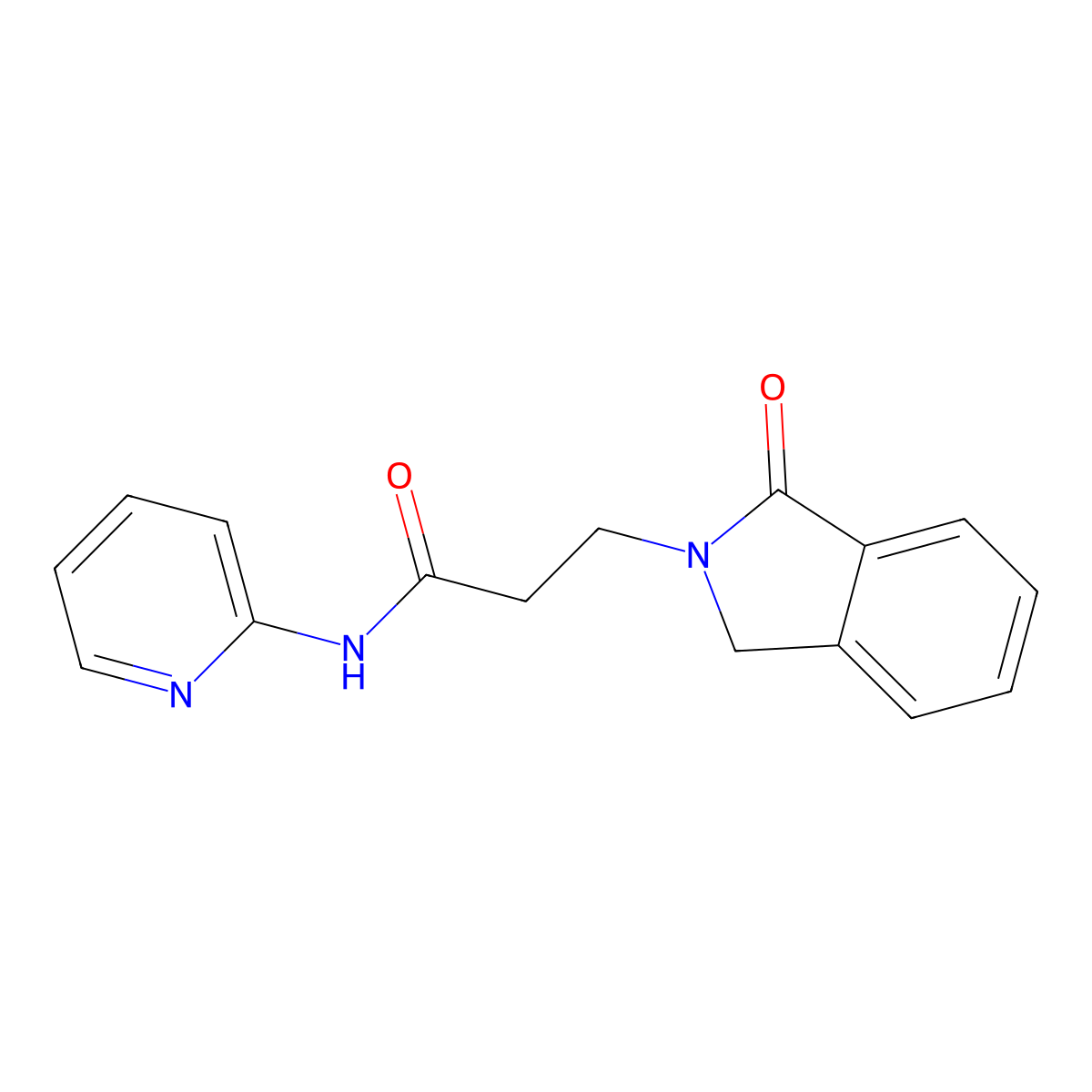 3-(1-oxo-1,3-dihydro-2H-isoindol-2-yl)-N-(pyridin-2-yl)propanamide molecular structure, CAS 1081141-69-6