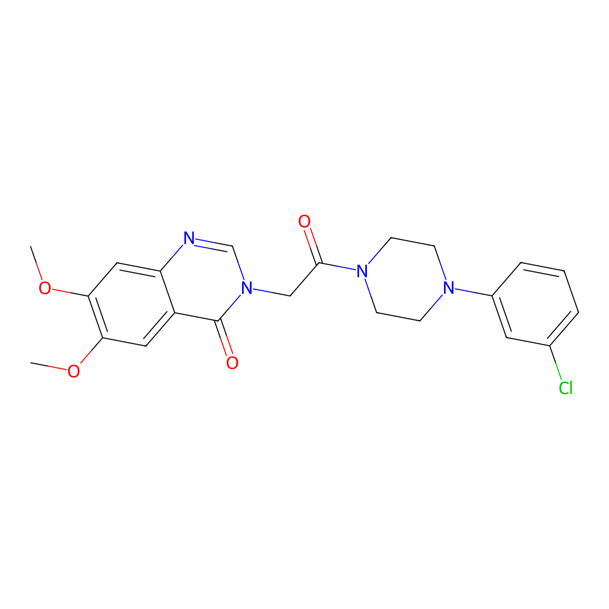 3-{2-[4-(3-chlorophenyl)piperazin-1-yl]-2-oxoethyl}-6,7-dimethoxyquinazolin-4(3H)-one molecular structure, CAS 1081141-74-3