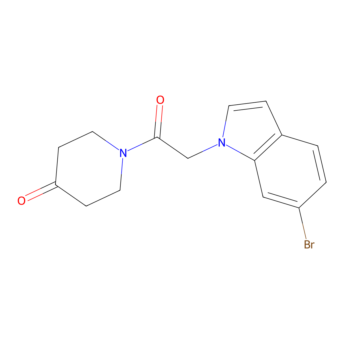 1-[(6-bromo-1H-indol-1-yl)acetyl]piperidin-4-one molecular structure, CAS 1081141-79-8