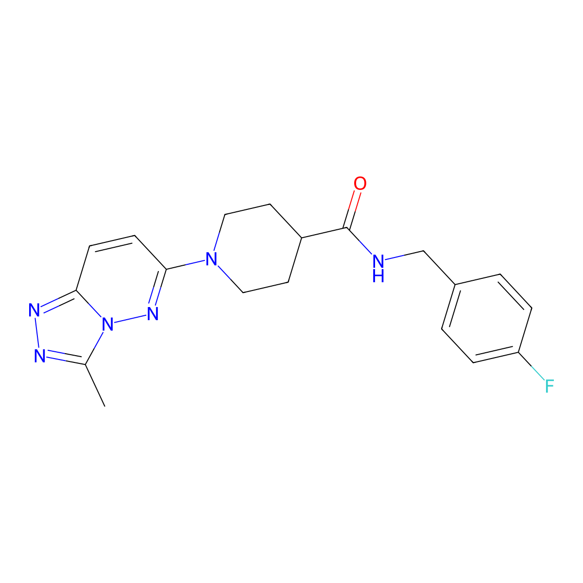 N-(4-fluorobenzyl)-1-(3-methyl[1,2,4]triazolo[4,3-b]pyridazin-6-yl)piperidine-4-carboxamide molecular structure, CAS 1081141-88-9