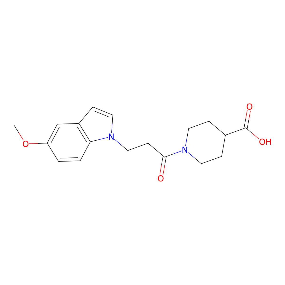 1-[3-(5-methoxy-1H-indol-1-yl)propanoyl]piperidine-4-carboxylic acid molecular structure, CAS 1081141-94-7