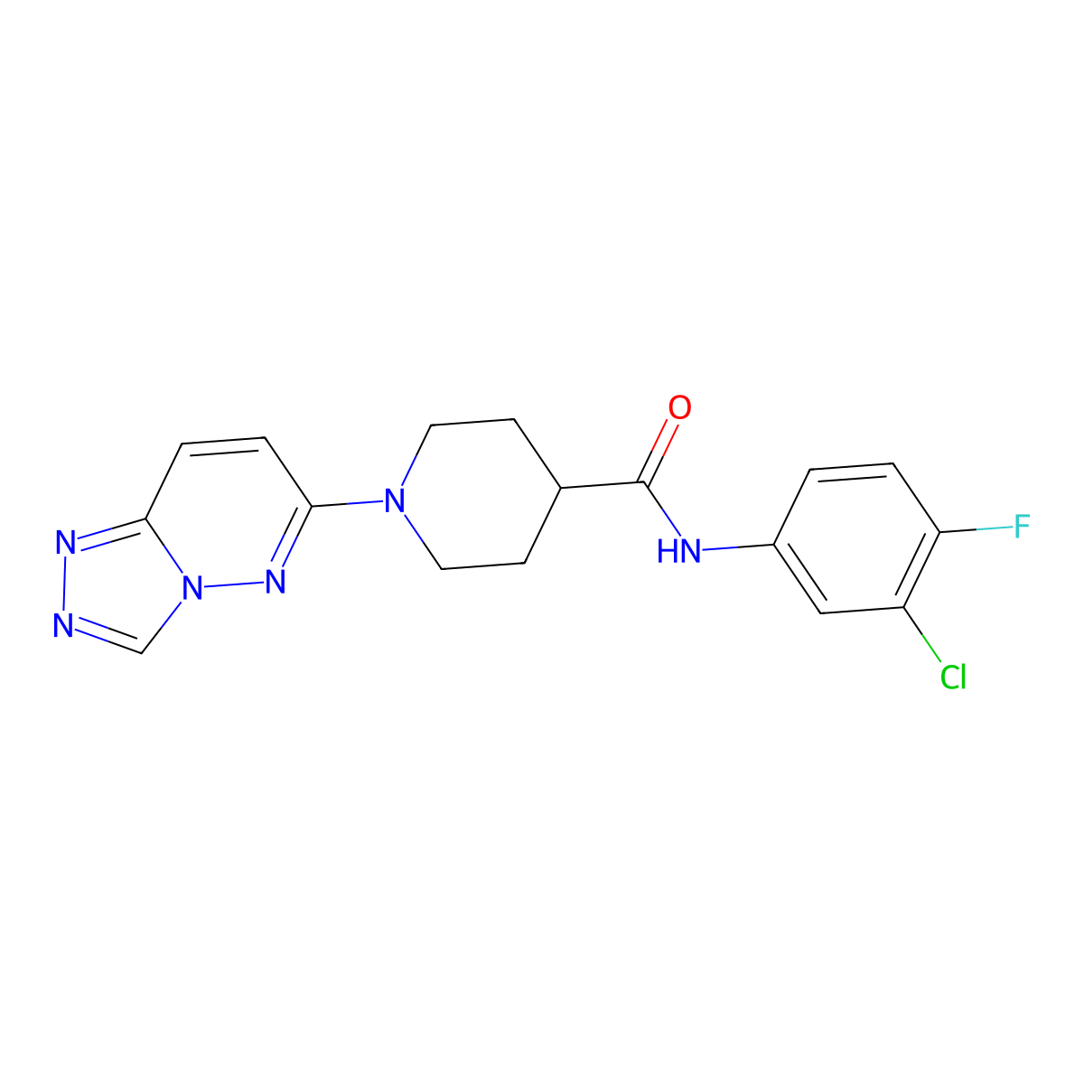 N-(3-chloro-4-fluorophenyl)-1-([1,2,4]triazolo[4,3-b]pyridazin-6-yl)piperidine-4-carboxamide molecular structure, CAS 1081141-97-0