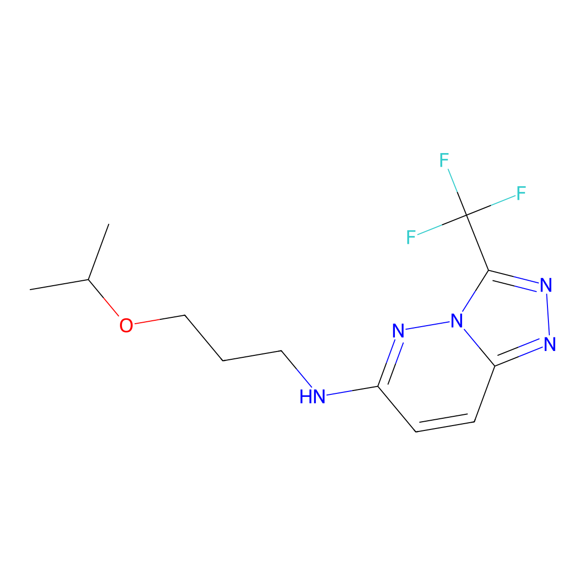 N-[3-(propan-2-yloxy)propyl]-3-(trifluoromethyl)-[1,2,4]triazolo[4,3-b]pyridazin-6-amine molecular structure, CAS 1081142-08-6