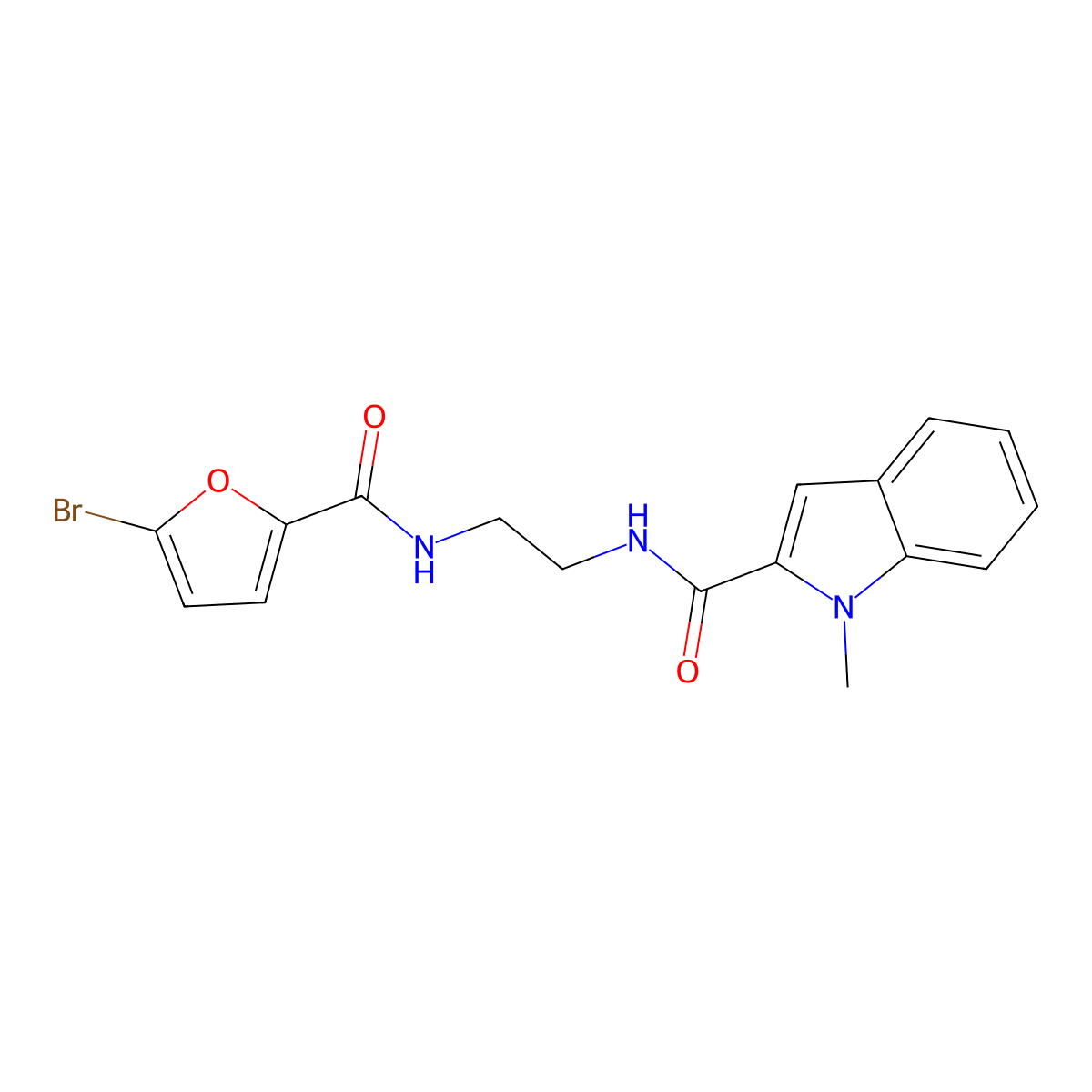 N-(2-{[(5-bromofuran-2-yl)carbonyl]amino}ethyl)-1-methyl-1H-indole-2-carboxamide molecular structure, CAS 1081142-18-8