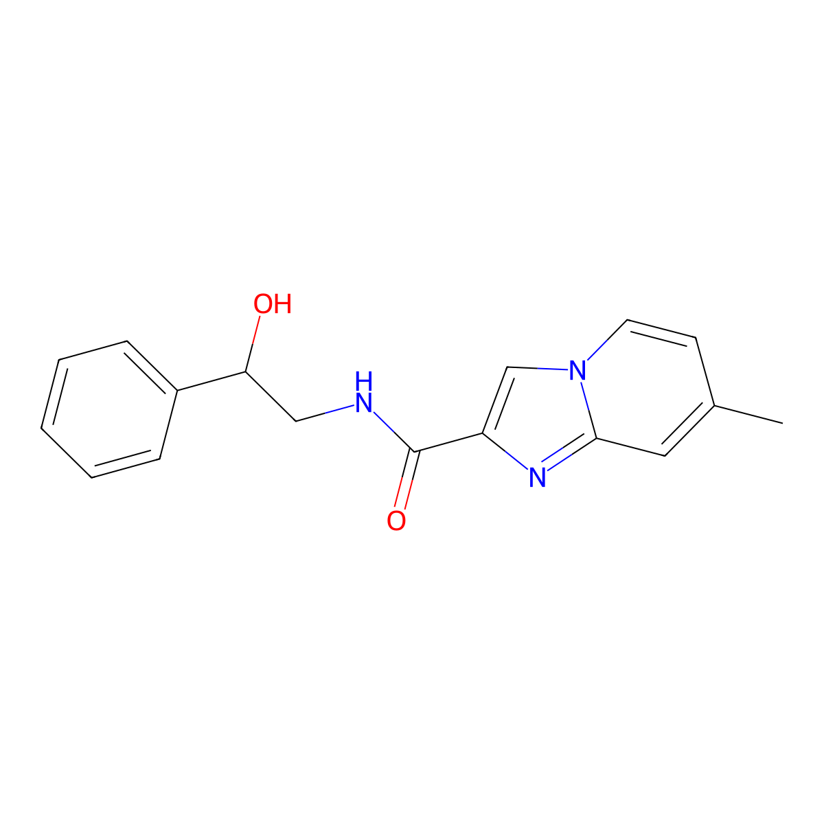 N-(2-hydroxy-2-phenylethyl)-7-methylimidazo[1,2-a]pyridine-2-carboxamide molecular structure, CAS 1081142-47-3