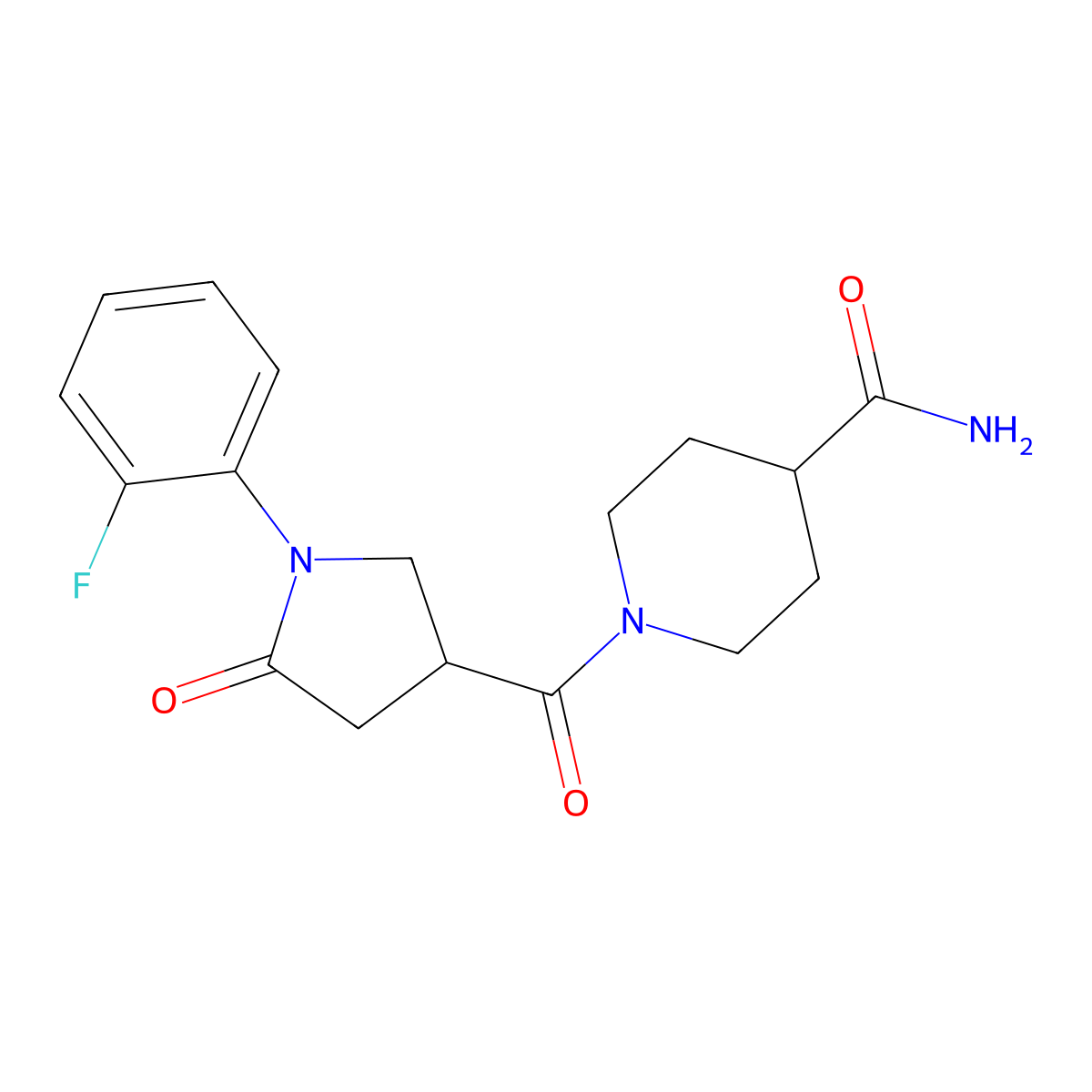 1-{[1-(2-Fluorophenyl)-5-oxopyrrolidin-3-yl]carbonyl}piperidine-4-carboxamide molecular structure, CAS 1081142-78-0