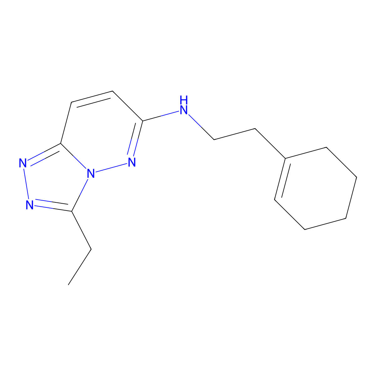 N-[2-(cyclohex-1-en-1-yl)ethyl]-3-ethyl[1,2,4]triazolo[4,3-b]pyridazin-6-amine molecular structure, CAS 1081143-00-1