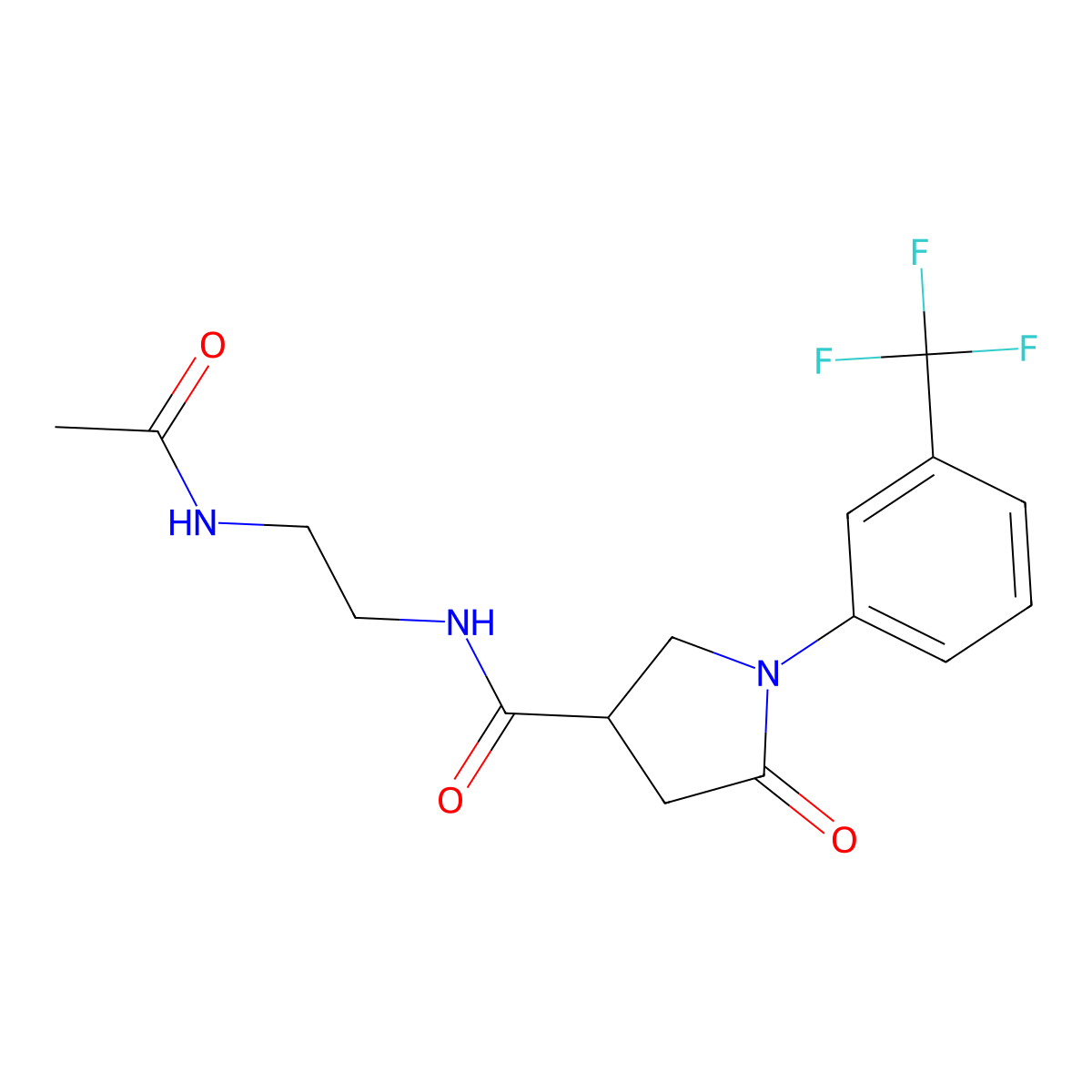 N-[2-(acetylamino)ethyl]-5-oxo-1-[3-(trifluoromethyl)phenyl]pyrrolidine-3-carboxamide molecular structure, CAS 1081143-05-6