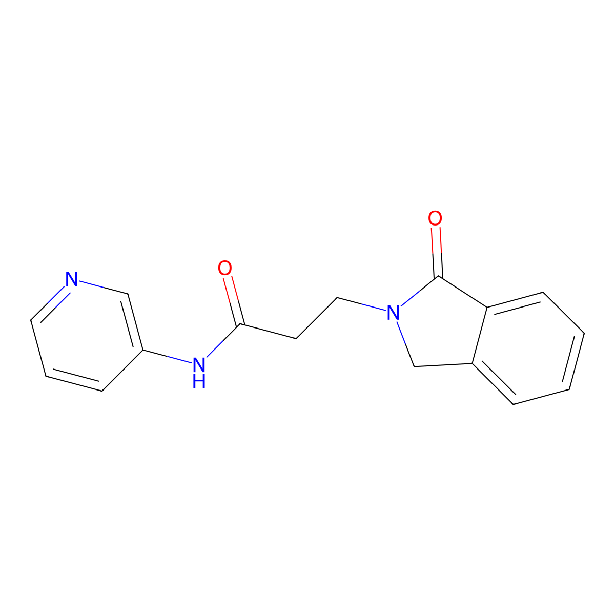 3-(1-oxo-1,3-dihydro-2H-isoindol-2-yl)-N-(pyridin-3-yl)propanamide molecular structure, CAS 1081143-15-8