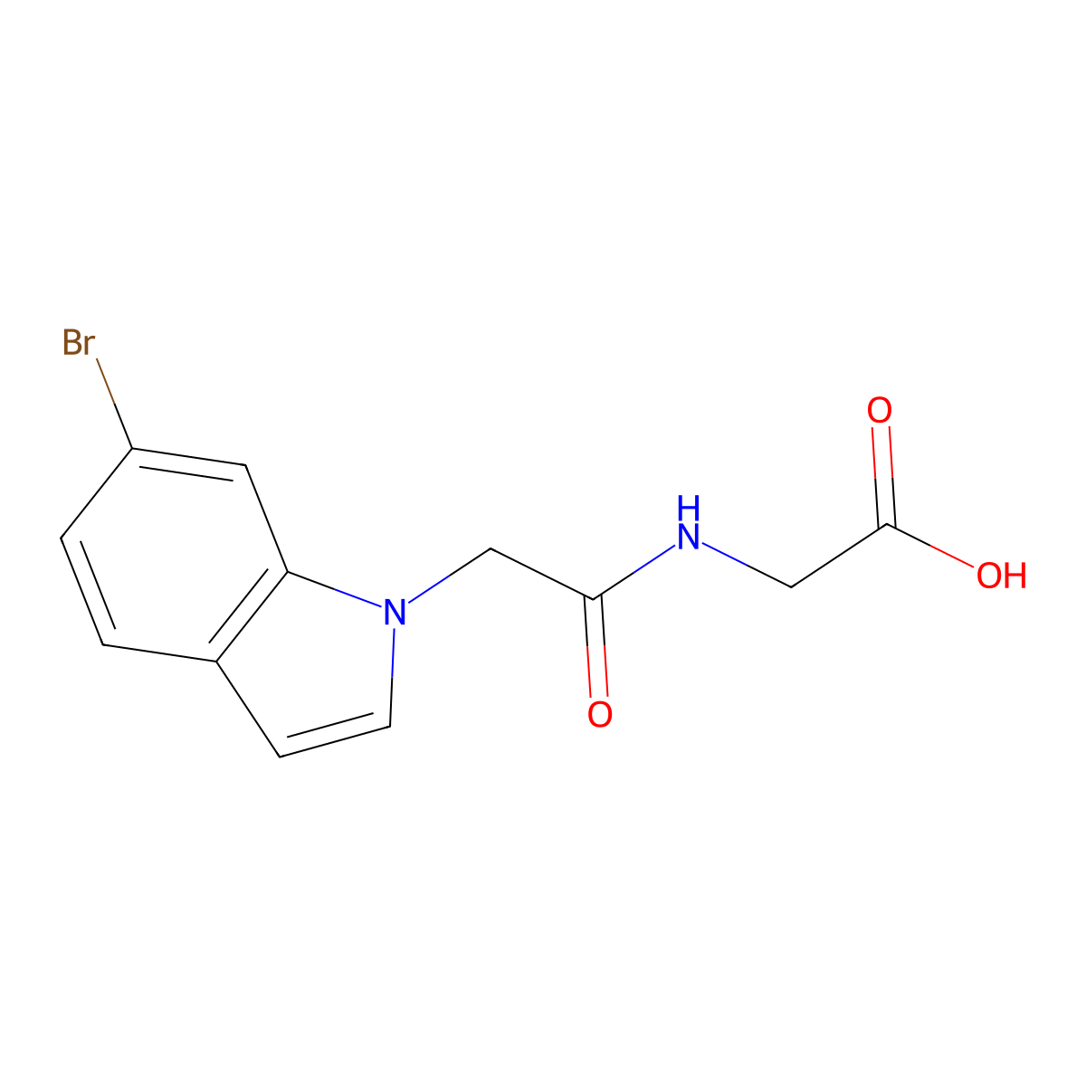 2-(2-(6-bromo-1H-indol-1-yl)acetamido)acetic acid molecular structure, CAS 1081143-33-0