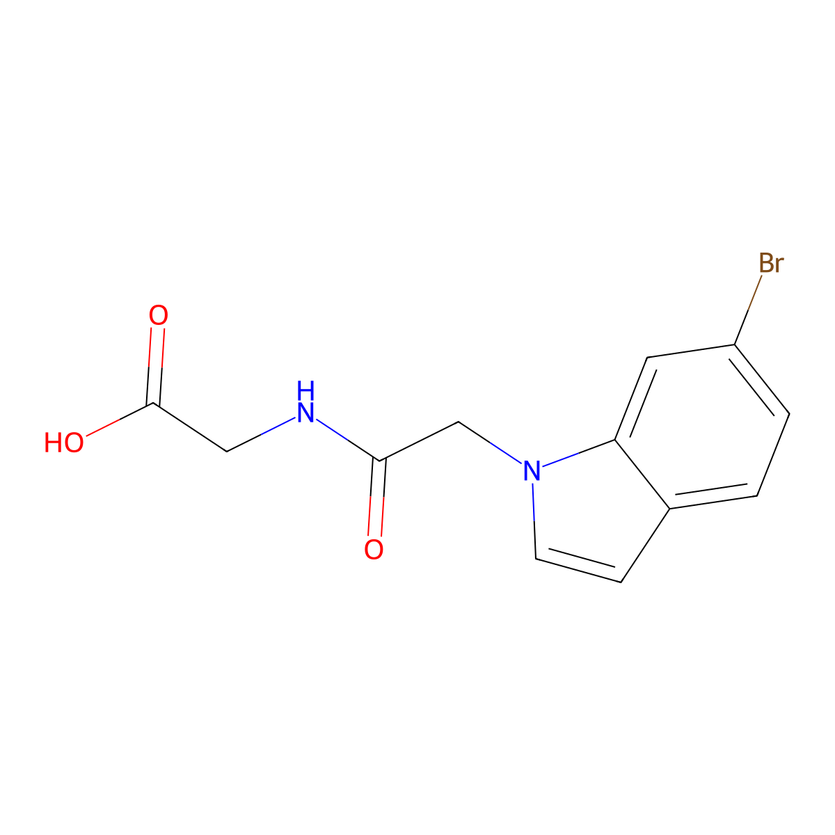 2-(2-(6-bromo-1H-indol-1-yl)acetamido)acetic acid molecular structure, CAS 1081143-33-0