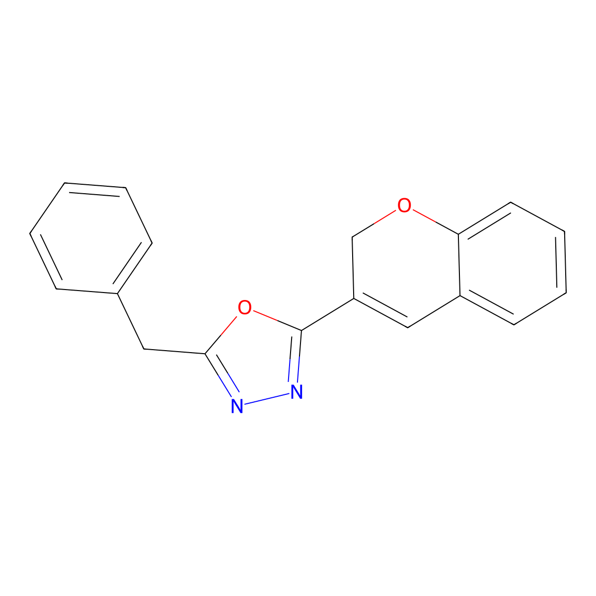 2-benzyl-5-(2H-chromen-3-yl)-1,3,4-oxadiazole molecular structure, CAS 1081143-88-5
