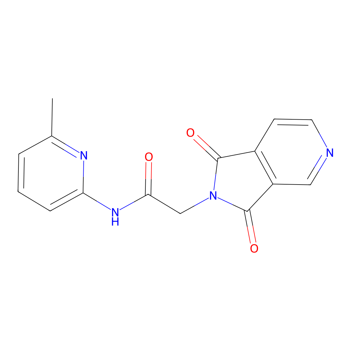 2-(1,3-dioxo-1,3-dihydro-2H-pyrrolo[3,4-c]pyridin-2-yl)-N-(6-methylpyridin-2-yl)acetamide molecular structure, CAS 1081143-91-0