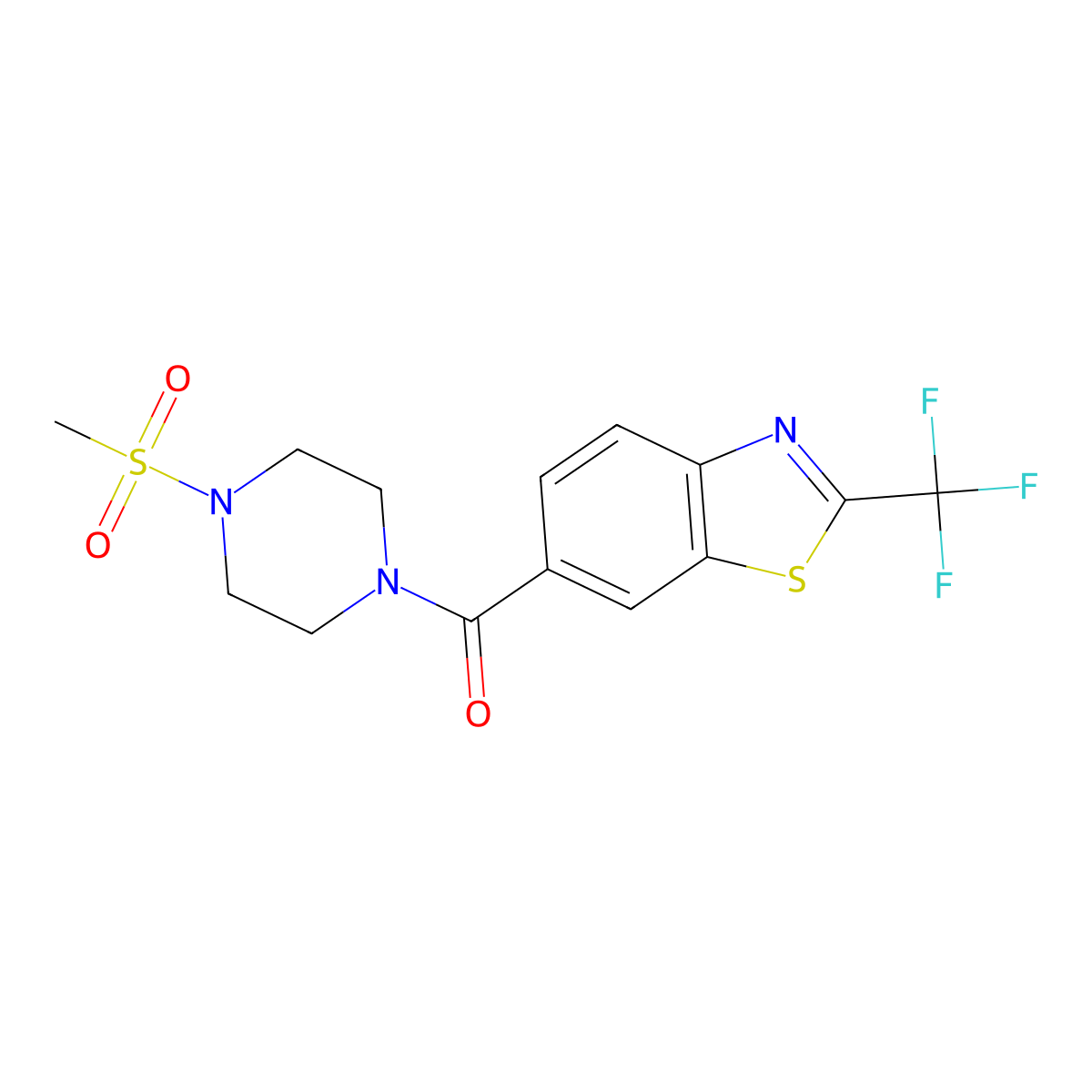 [4-(Methylsulfonyl)piperazin-1-yl][2-(trifluoromethyl)-1,3-benzothiazol-6-yl]methanone molecular structure, CAS 1081144-16-2
