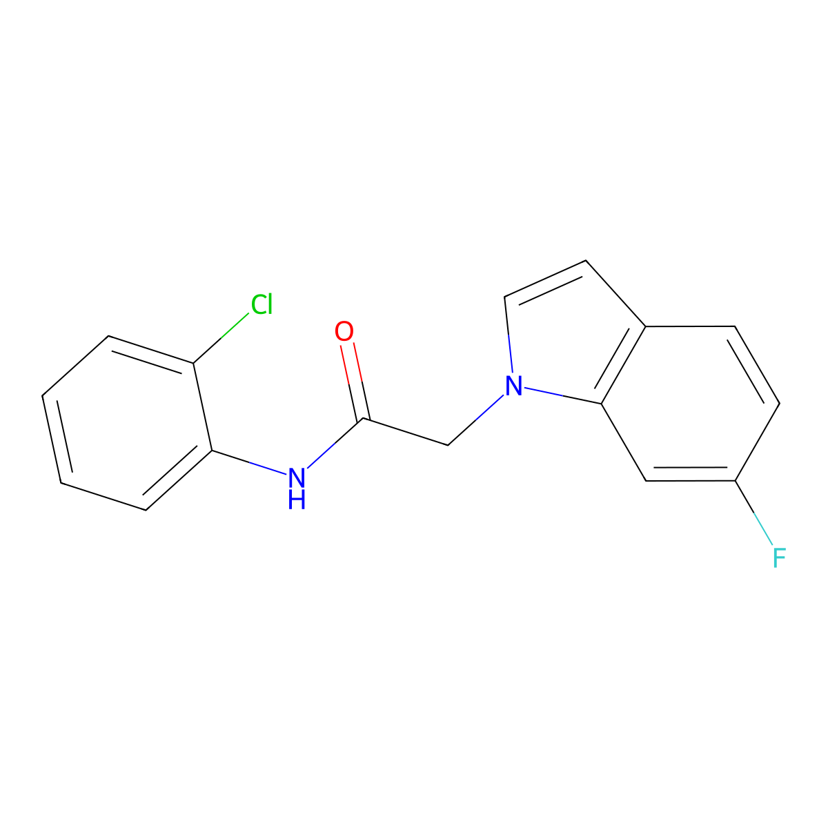 N-(2-chlorophenyl)-2-(6-fluoro-1H-indol-1-yl)acetamide molecular structure, CAS 1081144-32-2