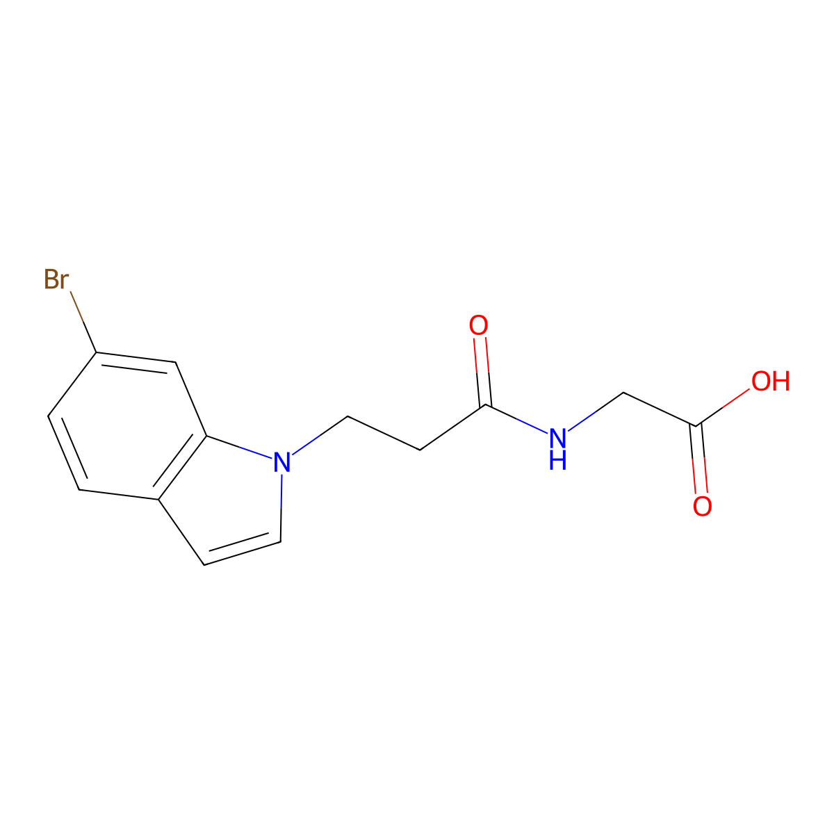 N-[3-(6-bromo-1H-indol-1-yl)propanoyl]glycine molecular structure, CAS 1081144-40-2
