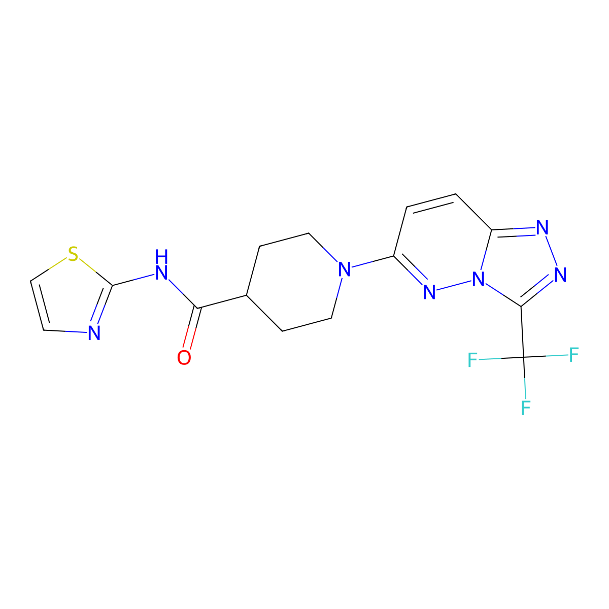 N-(1,3-thiazol-2-yl)-1-[3-(trifluoromethyl)[1,2,4]triazolo[4,3-b]pyridazin-6-yl]piperidine-4-carboxamide molecular structure, CAS 1081144-43-5