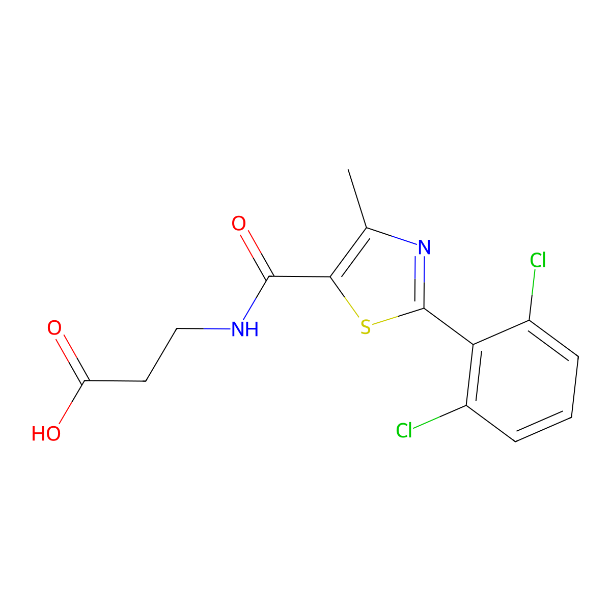 N-{[2-(2,6-dichlorophenyl)-4-methyl-1,3-thiazol-5-yl]carbonyl}-beta-alanine molecular structure, CAS 1081144-45-7