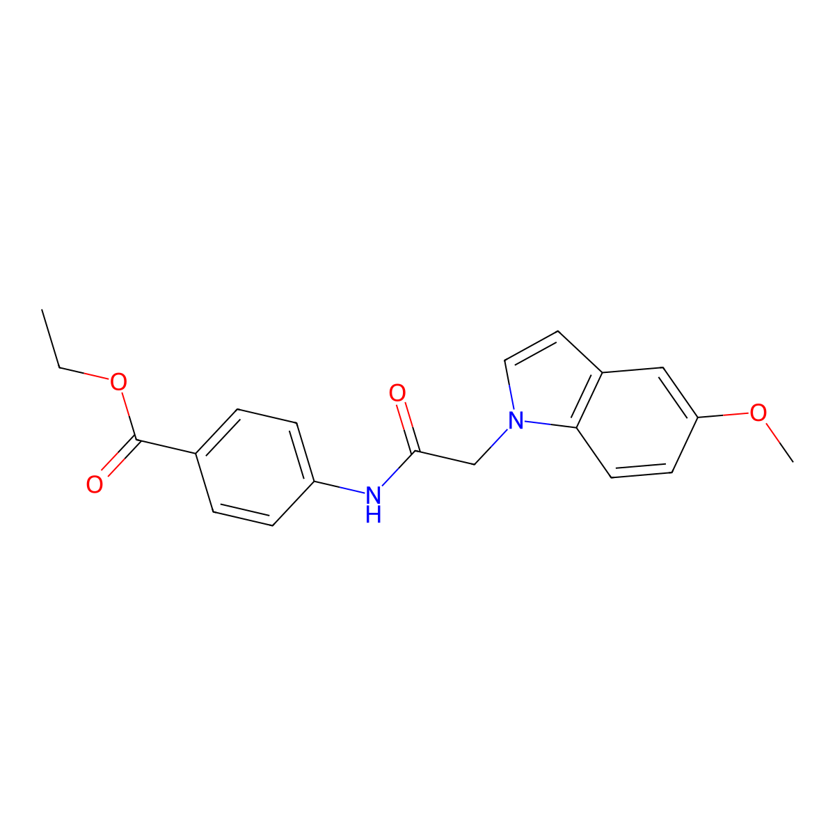 ethyl 4-{[(5-methoxy-1H-indol-1-yl)acetyl]amino}benzoate molecular structure, CAS 1081144-47-9