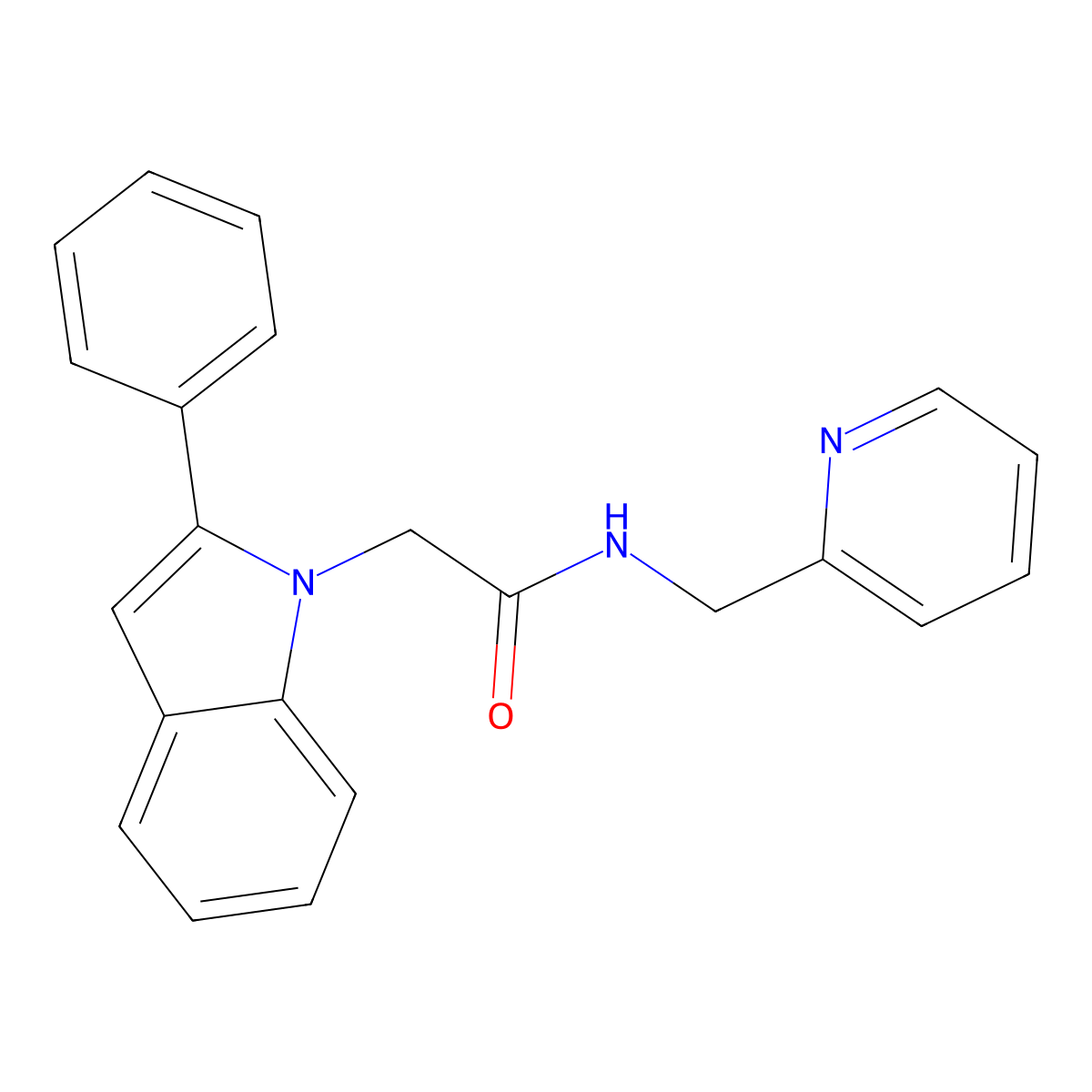 2-(2-phenyl-1H-indol-1-yl)-N-(2-pyridinylmethyl)acetamide molecular structure, CAS 1081144-53-7