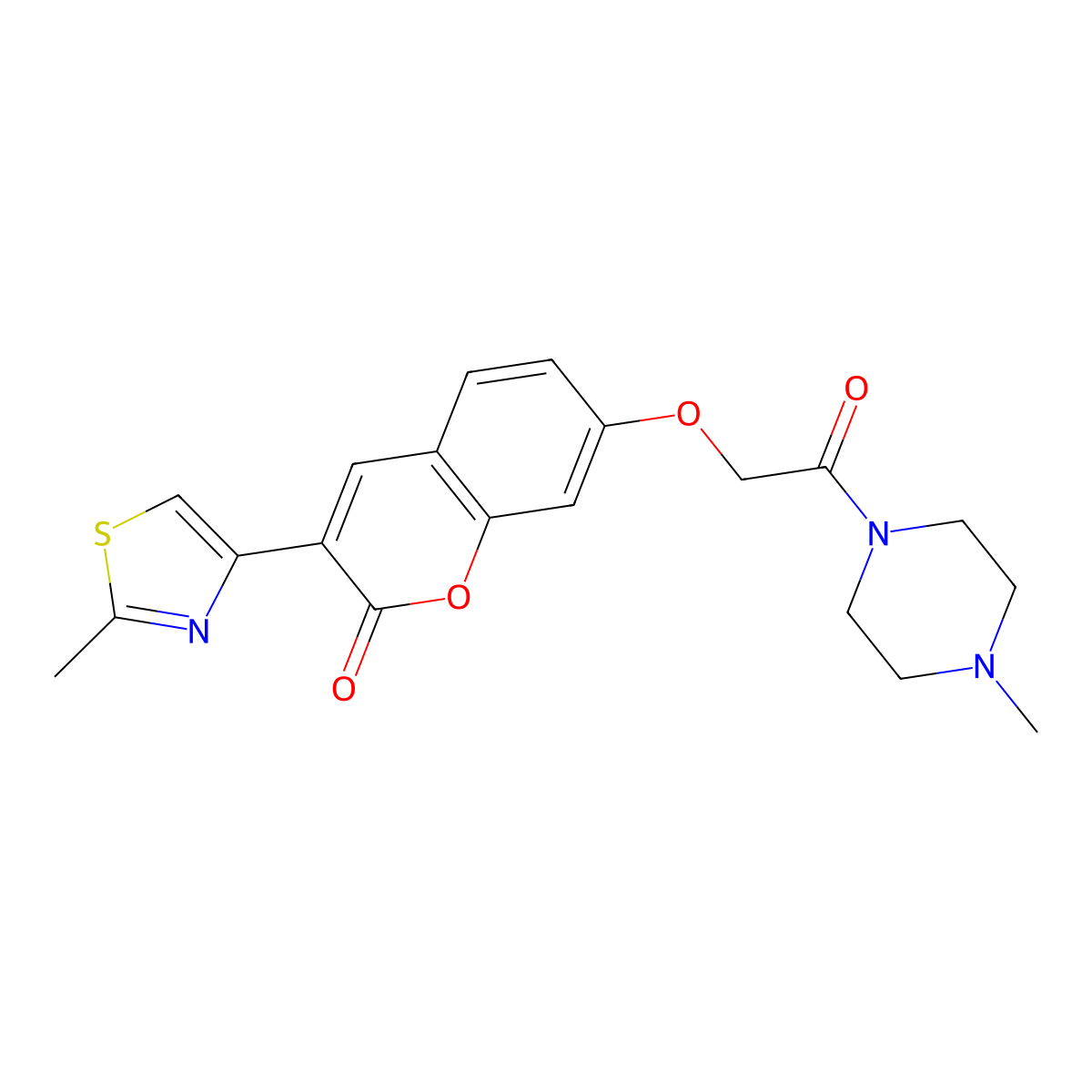 7-[2-(4-methylpiperazin-1-yl)-2-oxoethoxy]-3-(2-methyl-1,3-thiazol-4-yl)-2H-chromen-2-one molecular structure, CAS 1081144-92-4