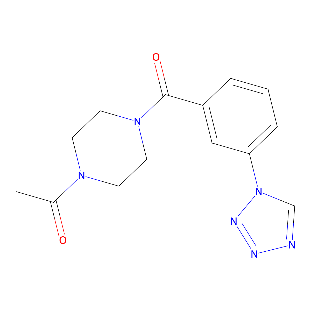 1-(4-{[3-(1H-tetrazol-1-yl)phenyl]carbonyl}piperazin-1-yl)ethanone molecular structure, CAS 1081144-99-1