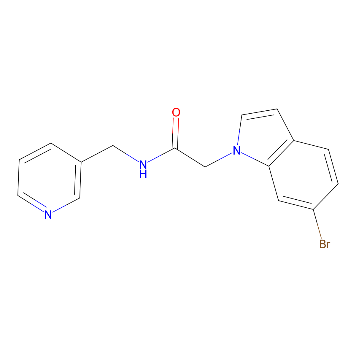 2-(6-bromo-1H-indol-1-yl)-N-(pyridin-3-ylmethyl)acetamide molecular structure, CAS 1081145-05-2