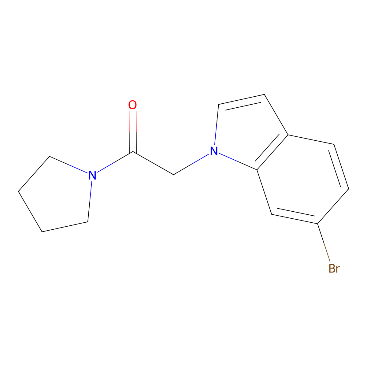 2-(6-bromo-1H-indol-1-yl)-1-(pyrrolidin-1-yl)ethan-1-one molecular structure, CAS 1081145-06-3