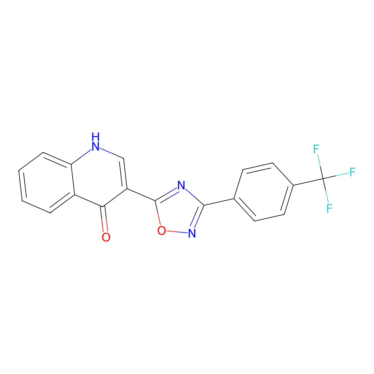 3-(3-(4-(trifluoromethyl)phenyl)-1,2,4-oxadiazol-5-yl)quinolin-4(1H)-one molecular structure, CAS 1081145-19-8