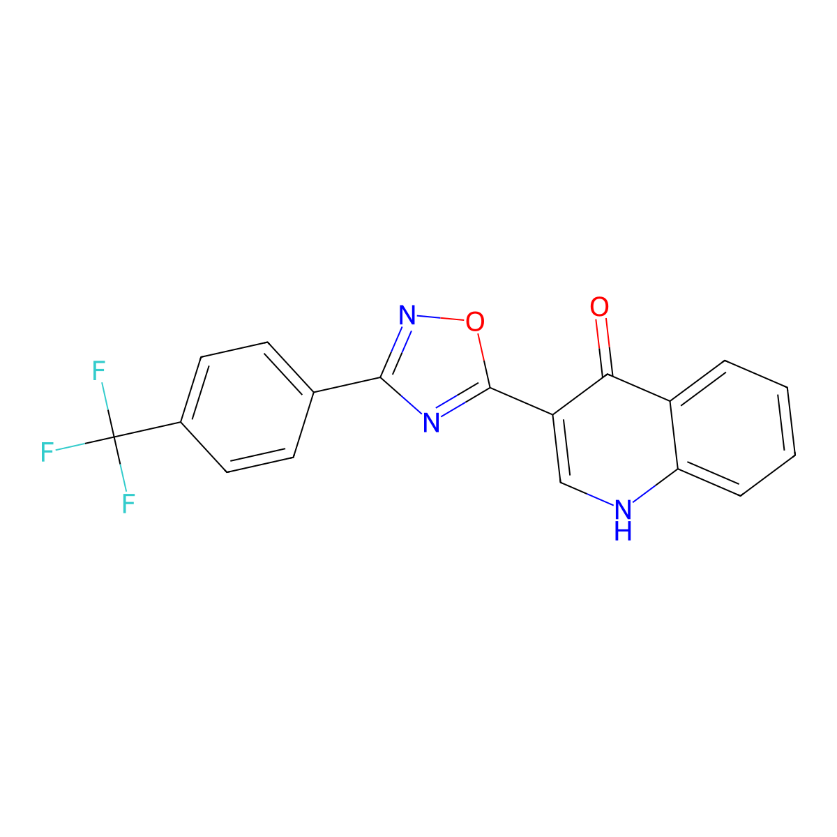 3-(3-(4-(trifluoromethyl)phenyl)-1,2,4-oxadiazol-5-yl)quinolin-4(1H)-one molecular structure, CAS 1081145-19-8