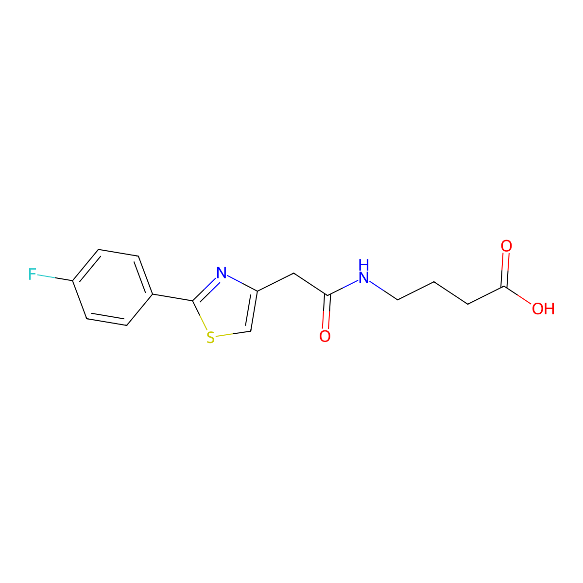 4-({[2-(4-Fluorophenyl)-1,3-thiazol-4-yl]acetyl}amino)butanoic acid molecular structure, CAS 1081145-31-4