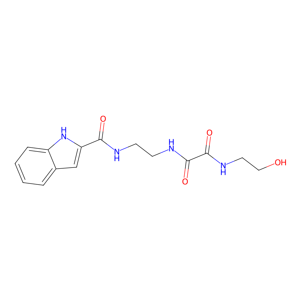 N-(2-hydroxyethyl)-N'-{2-[(1H-indol-2-ylcarbonyl)amino]ethyl}ethanediamide molecular structure, CAS 1081145-33-6