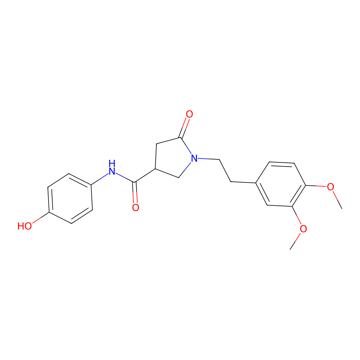 1-[2-(3,4-dimethoxyphenyl)ethyl]-N-(4-hydroxyphenyl)-5-oxopyrrolidine-3-carboxamide molecular structure, CAS 1081145-41-6