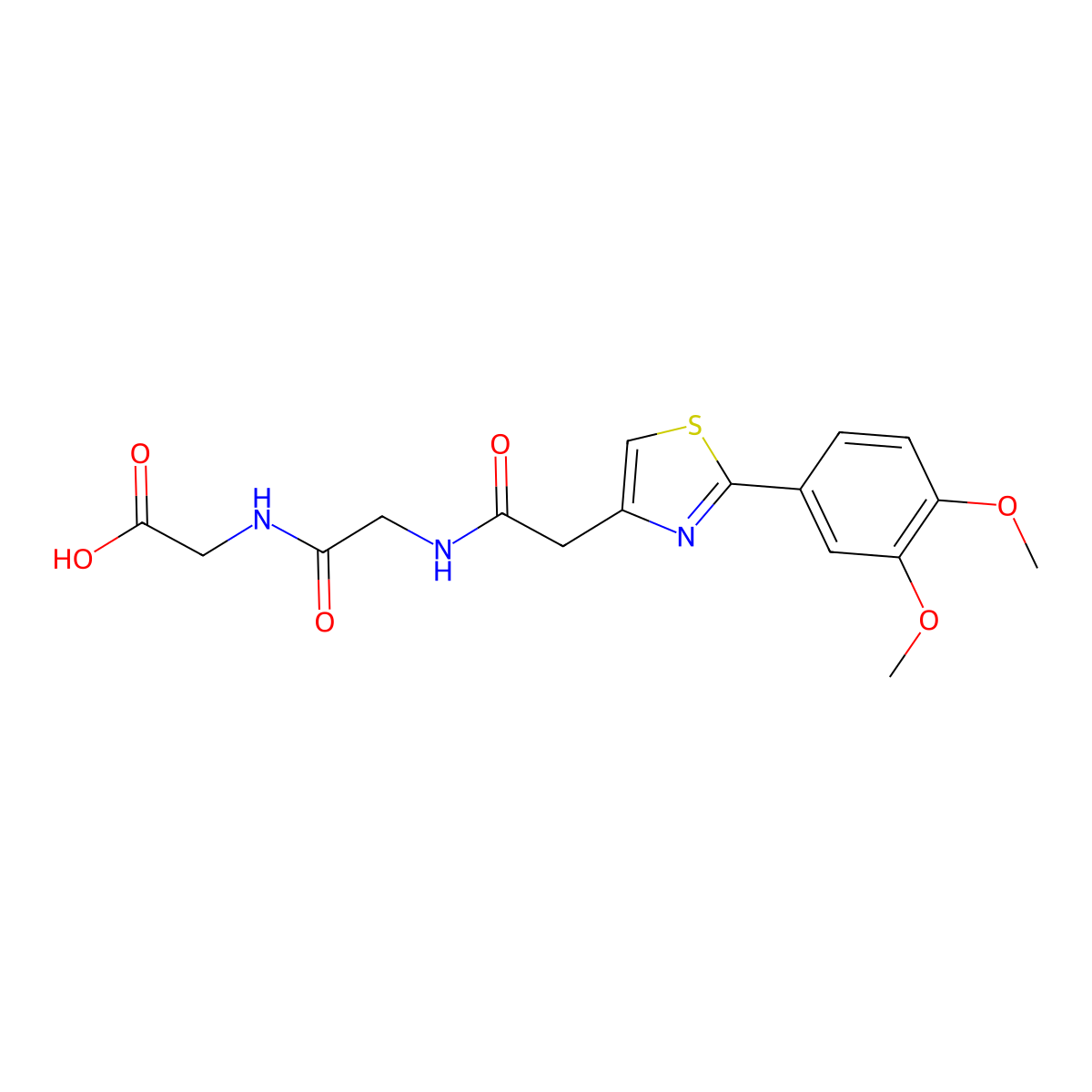 N-{[2-(3,4-dimethoxyphenyl)-1,3-thiazol-4-yl]acetyl}glycylglycine molecular structure, CAS 1081145-50-7