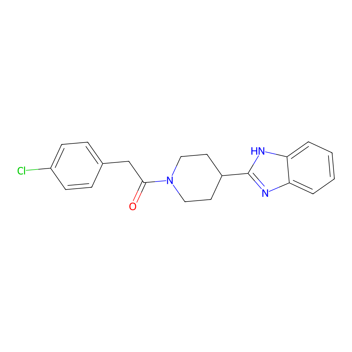 2-{1-[(4-chlorophenyl)acetyl]piperidin-4-yl}-1H-benzimidazole molecular structure, CAS 1081146-21-5